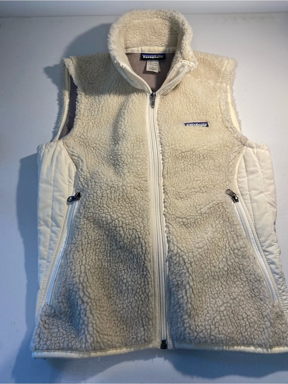 Patagonia Women's Cream Sherpa Fleece Vest - Zip Front